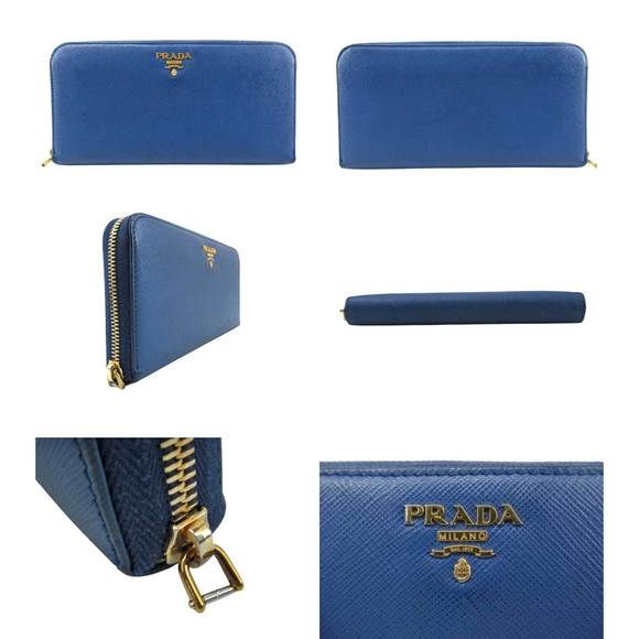 Prada Wallet Long Azzurro Saffiano - Picture 1 of 7